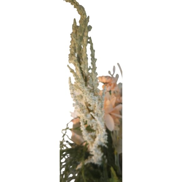 Silk Floral Arrangement Peach Beige Neutral Faux Bouquet 10 Stems Artificial Flo - Picture 9 of 16